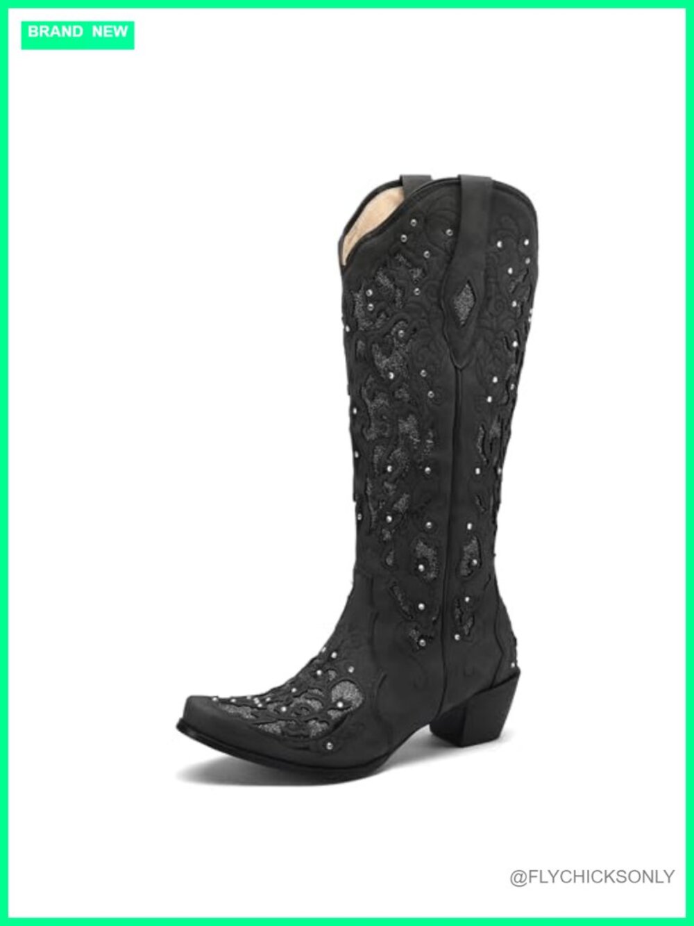 Women's Cowgirl Boots Knee High Chunky Heel Pointed Toe Pull On Western Boots